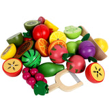 Children Wooden Magnetic Simulation Fruit And Vegetables Cut To See The Baby Cut To Play Home Kitchen Toys eprolo