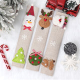 Christmas Home Decoration Products Santa Claus Snowman Elk Linen Refrigerator Handle Sticker Microwave Oven Handle Cover eprolo