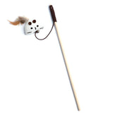 Pets Cat Teaser Feather Bell Wooden Pole sariiholidaycouture