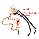 Ceiling Fan Light Switch Zing Ear ZE-109 Two-Wire Light Switch with Pull Cords for Ceiling Light Fans Lamps 2Pcs Bronze sariiholidaycouture