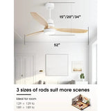 Sofucor 52" Ceiling Fan with Lights Remote Control sariiholidaycouture
